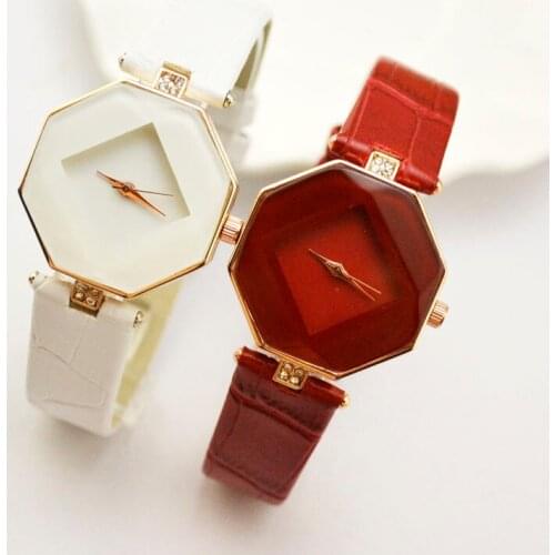 High-quality 2017 Hot 5color Jewelry Watch Fashion Gift Table Women Watches Jewel Gem Cut Rhinestones Geometry Wristwatches