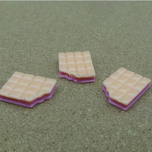 1pcs/lot resin flat back light pink delicious chocolate17mm Cabochons Hair Bow Center Card Frame Making Craft DIY B301-3