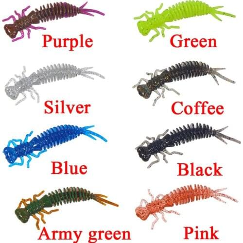 1pcs/lot Silicone Larva Soft Fishing Lures Jigging Bait Artificial Insect Worm Fish Lure Sinking Swimbait Fishing Tackle