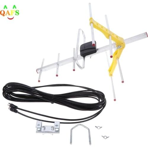 1pc Outdoor 100Mile Amplified 8 Yagi Antenna HD TV 10dB Long Range UHF/VHF/FM HDTV