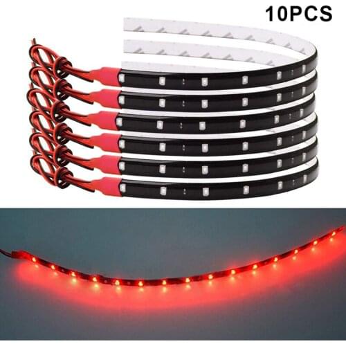 10pcs Flexible Waterproof Car LED Light Strip 12V Super Bright Light for Car Decoration M8617