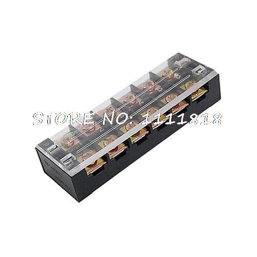 600V 45A Double Row 6 Positions Screw Terminal Strip Block