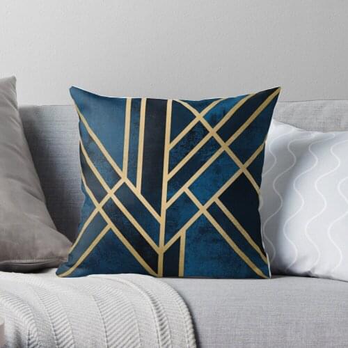 Art Deco Midnight Throw Pillow Cushion Cover Polyester throw pillows case on sofa home living room car seat decor 45x45cm