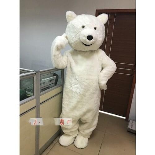 White Polar Bear Mascot Costume Cartoon Clothing Apparel Christmas Carvinal Cartoon Adult Size Fancy Dress