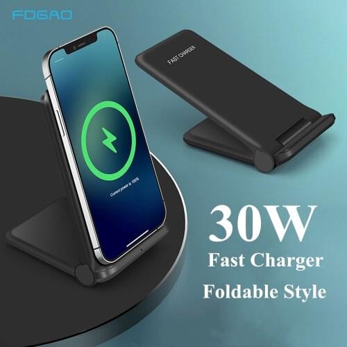 FDGAO Fast Qi Wireless Charger Foldable Charging Stand 15W For iPhone 11 Pro XS Max XR X 8 Plus Samsung S20 S10 Galaxy Note 10 9