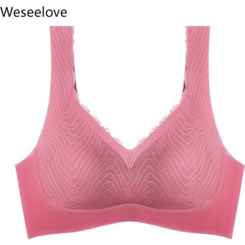 Weseelove Womens Bra 2020 Wire Free Large Cup Bra Large Big Women Padded Push Up Bra Sexy Bralette Lingerie Sports Bra B33-1