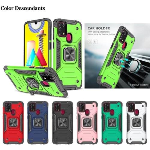 For Samsung Galaxy M31 Case Cover Armor Shockproof Bumper Defender Magnetic Ring Holder Phone Case Samsung M 31