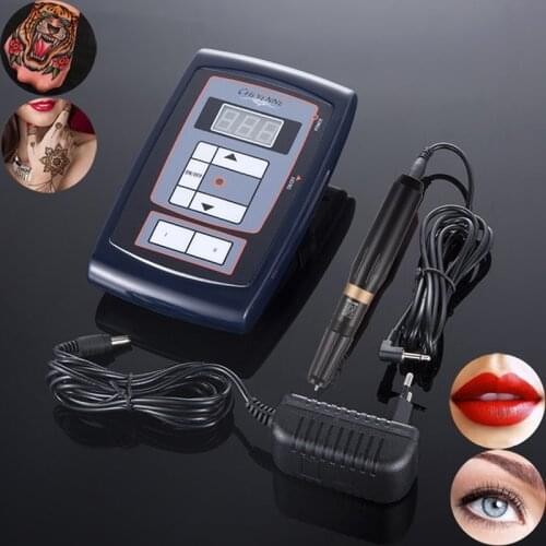 Dermographe Kit LCD Screen Swiss Motor Permanent Makeup Eyebrow Lips Tattoo Machine For Rotary Tattoo Machine EasyClick Needles