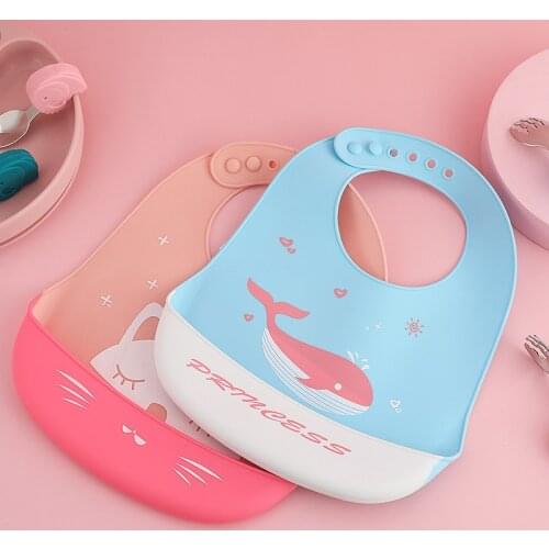 Baby Silicone Bibs Baby Eat Three-dimensional Waterproof Ultra-soft Food Pocket Children Large Spit Pocket Wash-free