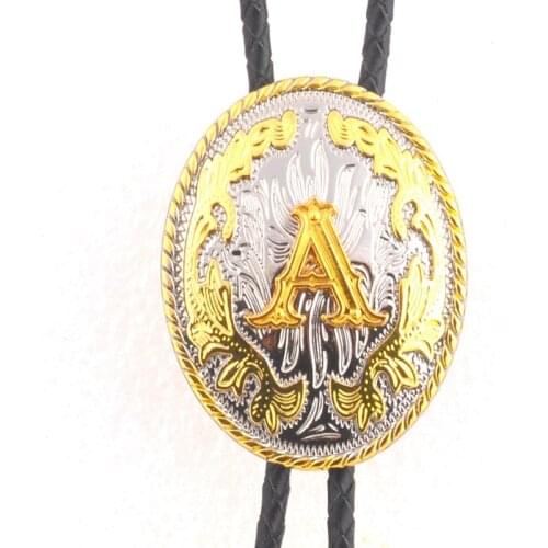 Two - color letter upscale BOLO TIE American original surname popular letter tie knot