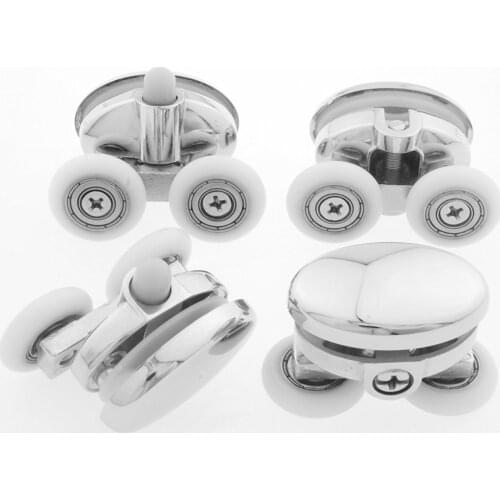 Set of 4 Double Butterfly Shower Door ROLLERS /Runners /Wheels 23mm diameter