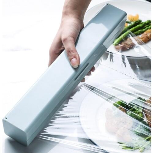 Magnet Cling Wrap Dispenser Roll Case Plastic Wrap Cutter Preservative Film Dispenser Box Kitchen Accessories
