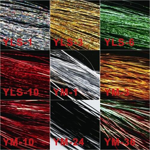 Maximumcatch 9 Colors Fly Tying Yarn Holographic Flashabou 1/69'' Width Fly Fishing Tying Material