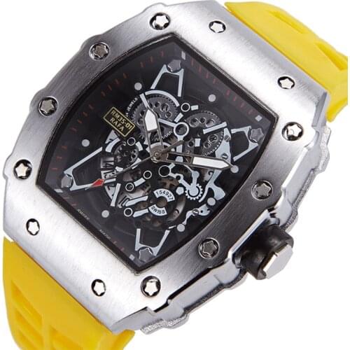 2021 Big Dial Mens Watches Waterproof Tonneau Silver Sports Watch Mens Quartz Watch Mens Square Watch Multifunctional Miller