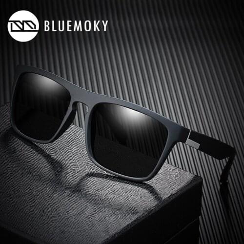 BLUEMOKY Brand Designer Square Retro Gradient Polarized Sunglasses Women Men Carbon Fiber Outdoor Sports Polaroid Sun Glasses