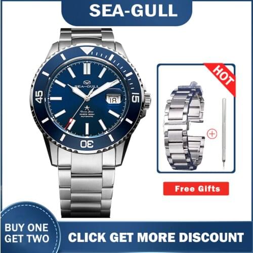 Seagull watch 816.523 Ocean Star Self-wind Automatic Mechanical 20Bar Mens Diving Swimming Sport Watch Blue Dial 816.523