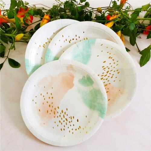 Rose Gold Pink Party Disposable Tableware Set Champagne Napkins Plates Cups Baby gift Birthday Party Favors Wedding Decorations