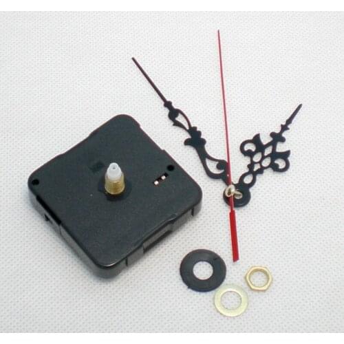 500pcs/lot 12MM black hanging Quartz Clock Movement Kit Spindle Mechanism shaft with hands Repair Replacement Essential Tools