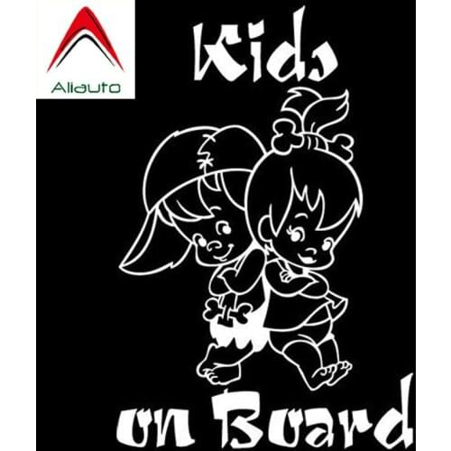 Aliauto Warning Car Sticker KIDS ON BOARD Cute Cartoon Decal Waterproof Sunscreen for Window Decoration Vinyl 13cm*19cm