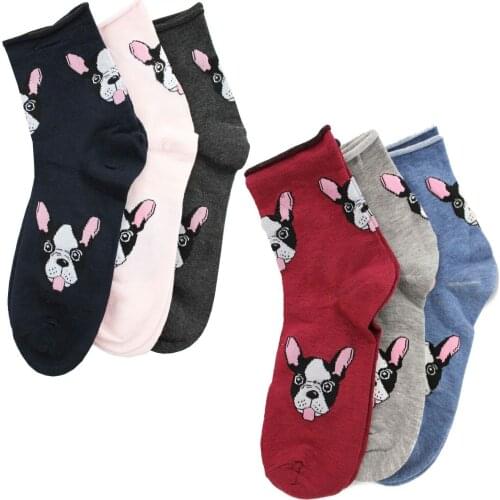 French Bulldog Socks Woman But Puppy Clothes Head Faces Black Sock
