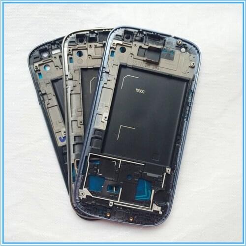 Original New Replacement Parts Front Cover Housing For Samsung Galaxy S3 III i9300 LCD Frame Bezel Housing Faceplate Blue Silver