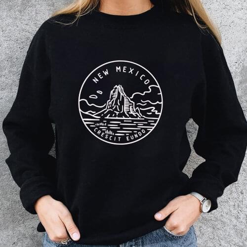 New Mexican Graphic Print 100%Cotton Women Sweatshirt Unisex Casual Autumn Winter Long Sleeve Top Vacation Top City Lover Gift