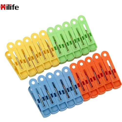 Plastic Clips Plastic Home Storage Fixed Clip Random Color Clips Clothes Pegs Creative 20Pcs/Pack