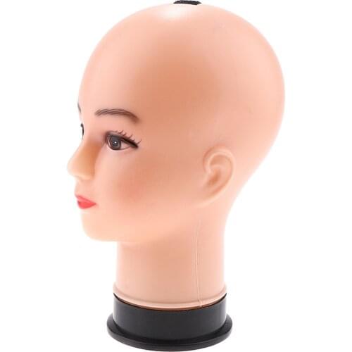 Realistic Mannequin Head Model Wig Stand with Plastic Base & Mounted Hole for Wigs Hats Display Cosmetology Practice Wig Making