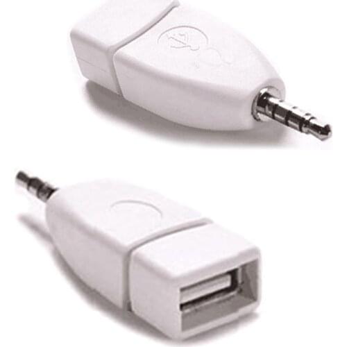 Converter Adapter USB 2.0 Female to 3.5mm Male AUX Audio Durable Car Plug Jack
