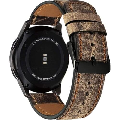 Huawei watch gt strap for Samsung Galaxy Watch 46mm gear S3 Frontier/classic Amazfit GTR 47mm band Genuine Leather watchband