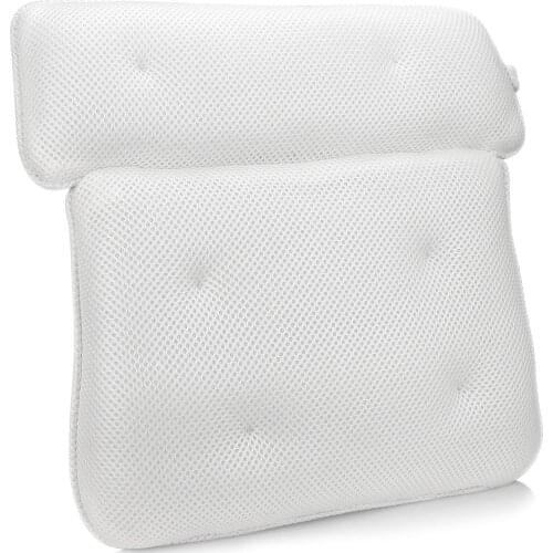 3D Mesh Bathtub Pillow SPA Mat Suction Cup Bath Ergonomic Support Neck Cushion