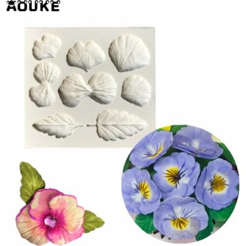 Flowers&Leaves&Petal Fondant Cake Silicone Mold Biscuits Pastry Mould Candy Chocolate Molds Cake Decoration Baking Tools K097