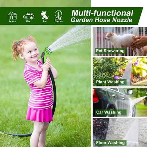 Heavy Duty Garden Hose Nozzle 10 Patterns Hand-Held Garden Sprayer Hose Sprinkle for Car Wash Cleaning Watering Garden Pets US