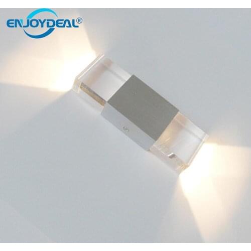 2w Led Modern Wall Sconce lamp crystal convex lense Up and down aluminum lighting fixture wall light for home decoration light