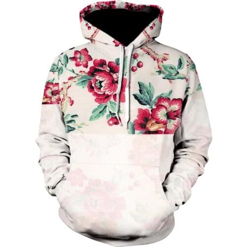 2020 Mens hoodies Fashion 3D Printing Mens sweatshirt streetwear Creative beautiful flowers Long Blouse sudadera hombre