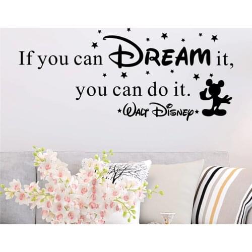 Creative if you can dream it you can do it letters wall decals bedroom home decor disney wall stickers vinyl mural art