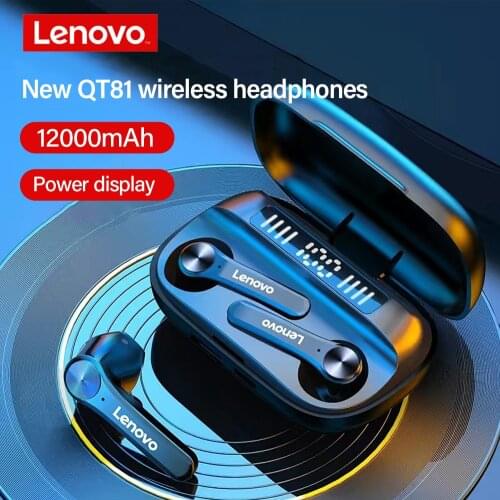 Lenovo QT81 TWS Wireless Earphones Bluetooth Stereo Sports Waterproof Earbuds Headset with Microphone HD Call Headphones