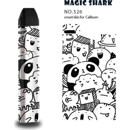 Magic Shark Fashion Cat Panda Cartoon Simpson Zombie Case Cover Wrap Film Skin Sticker for Uwell Caliburn Kit