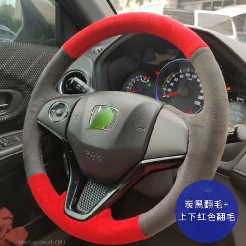 Suede Car Steering Wheel Cover For Honda Civic URV Envix Fit CRV Gienia Odyssey Accord Spirior Elysion Leather Car Part Interior