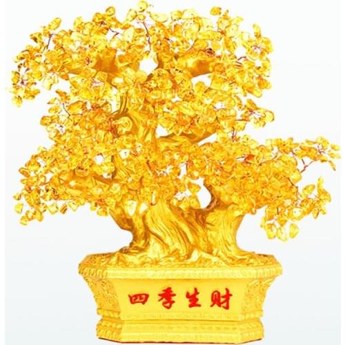 Yellow crystal four seasons wealth and money to find a cash cow to decorate the living room decoration handicraft holiday gift