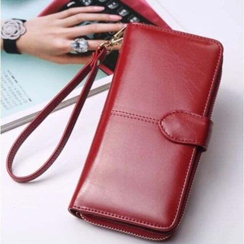 Womens Wallet For Credit Card Female Purse Fashion Brand Luxury Long Trifold Coin Purse Leather Lady Solid Purse Women Wallets