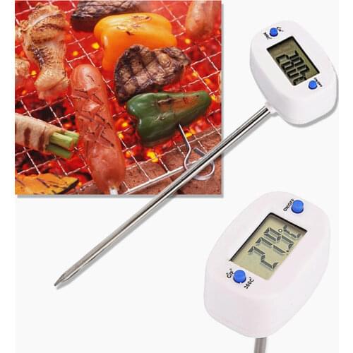 1PC Rotatable Digital Food Thermometer BBQ Meat Thermometer Oven Milk Water Oil Kitchen Cooking Electronic Probe Thermometer