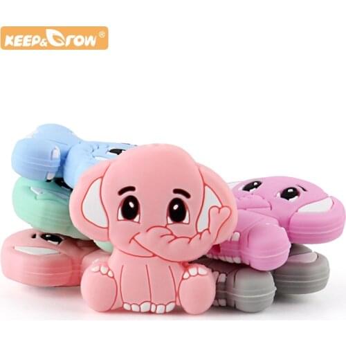 5pcs Silicone beads Animal Elephant BPA Free Silicone Teether Beads For Food Grade Infant Nursing Teether Toy Accessories