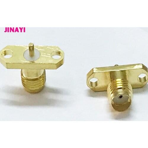 50pcs SMA Female Jack 2 Hole Panel Flange Mount Solder Terminal Coaxial Connector