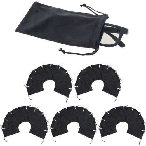 50 pieces Soft Storage Bags Microfiber Drawstring Pouch for Eyewear Sunglasses Glasses Goolglases