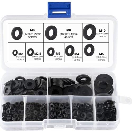 500 Pcs Plastic Washers Rubber Flat Washers Nylon Washers Corrosion-Free Washers for Industrial Fixings _WK