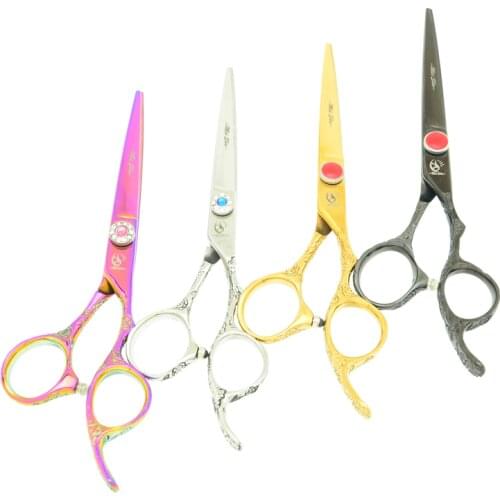 6.0" Meisha Plum Handle Barbers Cutting Scissors Colorful JP440C Hair Bang Cut Shears Thinning Tijeras Salon Dedicated A0116A
