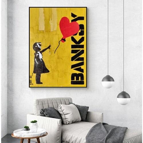 Abstract Girl Wall Art Canvas Painting Banksy Style Nordic Posters And Prints Color Painting Living Room Decoration Painting
