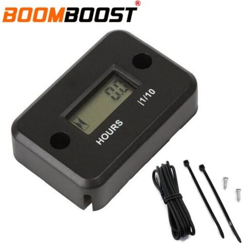 ATV Snowmobile Marine Boat Ski Dirt Gas Engine Mini Inductive Digital Hour Meter Waterproof LCD Display for Bike Motorcycle