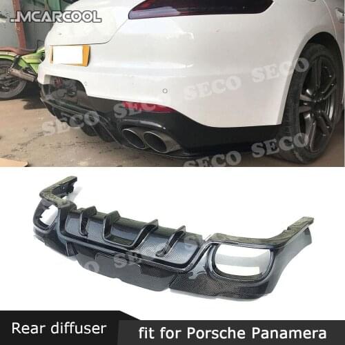 For Porsche Panamera 970 GTS Turbo S 2014-2017 Rear Lip Diffuser Spoiler Carbon fiber Bumper Protector Car Styling